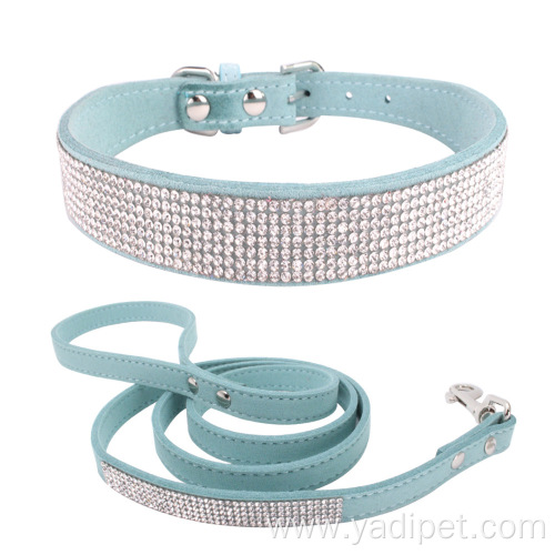 luxury diamond soft pet dog collar match